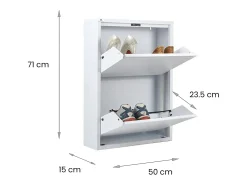 Móvel De Arrumação|Sapateira|Dmora Sapateira Dabadí, Sapateira de metal,Armário de entrada multiusos,Armário para calçado, 50x15h71 cm, Branco