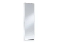 Móvel De Arrumação|Sapateira|Dmora Sapateira Dabarre, Móvel de entrada multiuso com porta espelhada, Sapateira moderna com 5 prateleiras, 100% Fabricado na Itália, 50x18h178 cm, Branco