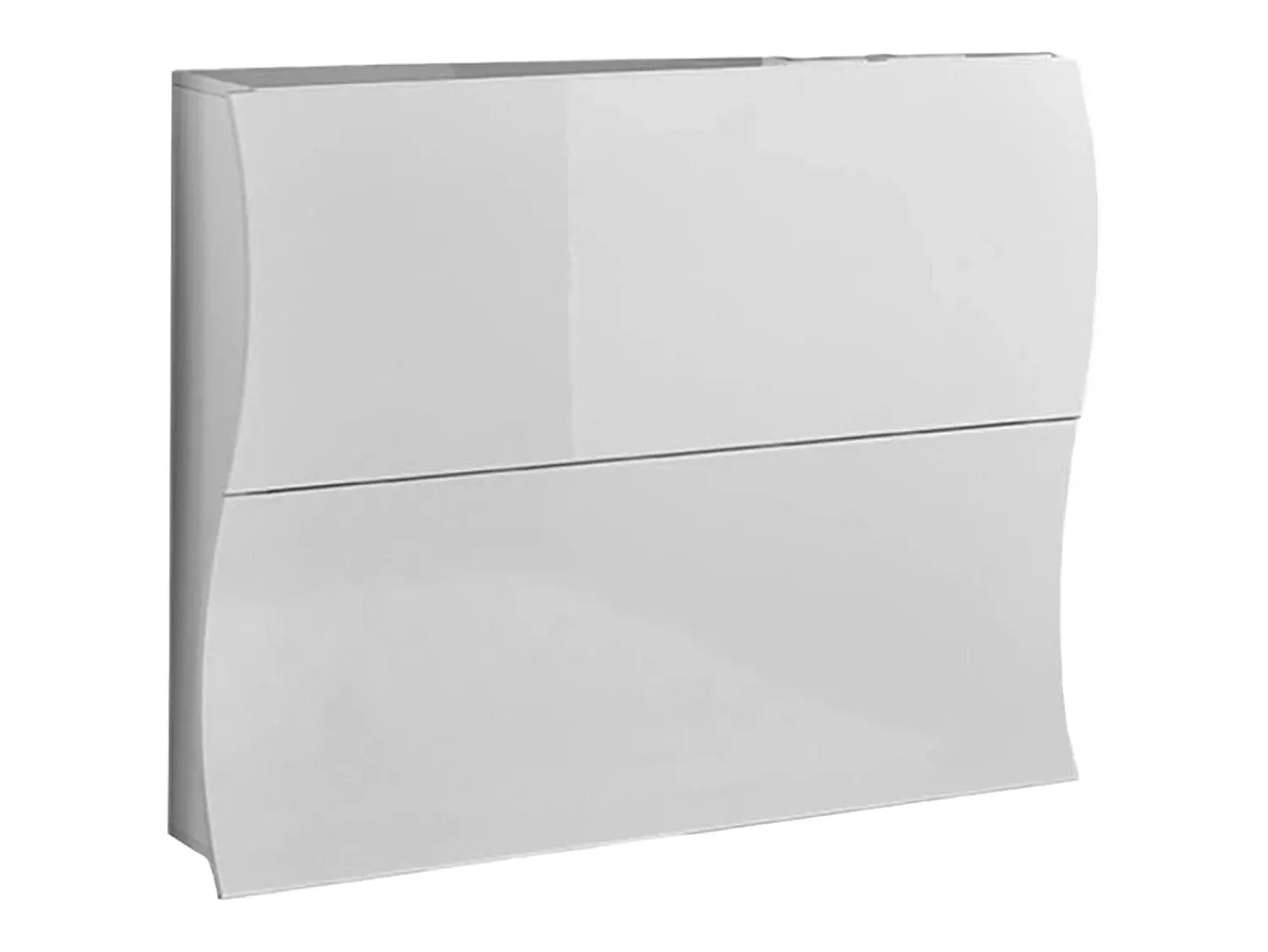 Dmora Sapateira Dabayom, Armário multiuso com 2 portas dobráveis, Sapateira de entrada, 100% Fabricado na Itália, 101x27h82 cm, brilhante Branco