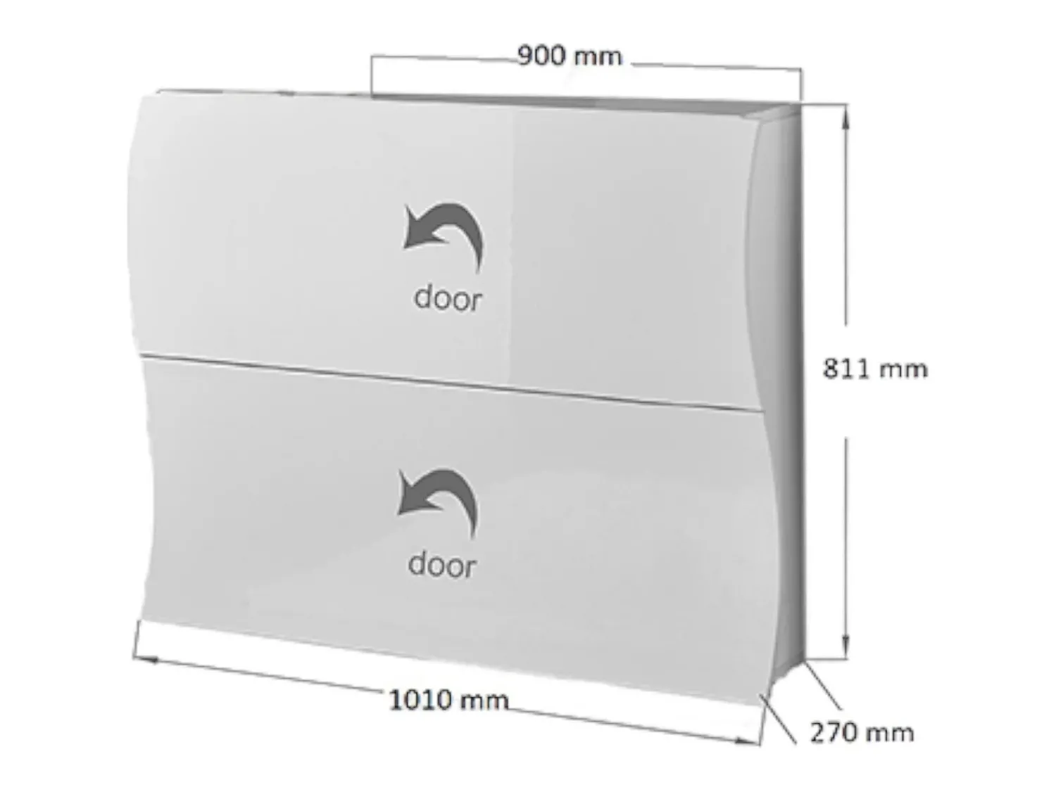 Dmora Sapateira Dabayom, Armário multiuso com 2 portas dobráveis, Sapateira de entrada, 100% Fabricado na Itália, 101x27h82 cm, brilhante Branco