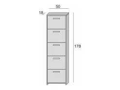 Móvel De Arrumação|Sapateira*Dmora Sapateira Dafne, Móvel de entrada multiuso com 5 portas, Sapateira moderna com prateleiras, 100% Fabricado na Itália, 50x18h178 cm, Branco