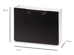 Móvel De Arrumação|Sapateira*Dmora Sapateira Damatucc, Sapateira que economiza espaço, Sapateira de entrada, Sapateira de 1 porta, 100% Made in Italy, 51x17h40 cm, Preto