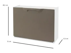 Clearance Dmora Sapateira Damatucc, Sapateira que economiza espaço, Sapateira de entrada, Sapateira de 1 porta, 100% Made in Italy, 51x17h40 cm, Tortora Cinzento