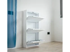 Móvel De Arrumação|Sapateira*Dmora Sapateira Danacleri, Armário de sapato de metal, Armário de entrada multiuso, Armário de calçado, 50x15h104 cm, Branco