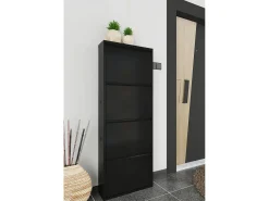 Móvel De Arrumação|Sapateira*Dmora Sapateira Danastasi, Armário de sapato de metal, Armário de entrada multiuso, Armário de calçado, 50x15h138 cm, Preto