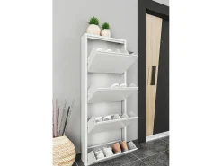 Dmora Sapateira Danastasi, Sapateira de metal, Armário de entrada multiuso, Armário de calçado, 50x15h138 cm,^ Móvel De Arrumação|Sapateira