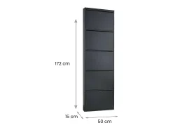 Dmora Sapateira Dandracchi, Sapateira de metal,Armário de entrada multiuso,Armário para calçado, 50x15h172 cm,^ Móvel De Arrumação|Sapateira