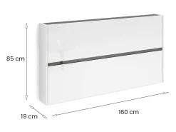 Móvel De Arrumação|Sapateira*Dmora Sapateira Dantonucc, Sapateira, Armário de entrada multiuso, Sapateira, Made in Italy, 160x19h85 cm, brilhante Branco