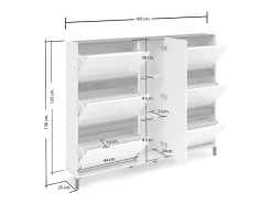 Móvel De Arrumação|Sapateira*Dmora Sapateira Daskildse, Sapateira, Armário de entrada multiuso, Armário de calçado, Made in Italy, 169x25h136 cm, brilhante Branco