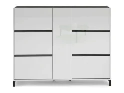 Móvel De Arrumação|Sapateira*Dmora Sapateira Daskildse, Sapateira, Armário de entrada multiuso, Armário de calçado, Made in Italy, 169x25h136 cm, brilhante Branco