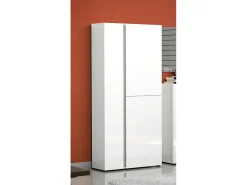 Móvel De Arrumação|Sapateira*Dmora Sapateira Dbarbierat, Armário de sapatos, Armário de entrada multiuso, Armário para calçado, Made in Italy, 91x33h196 cm, brilhante e Antracite Branco