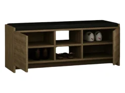 Hot Dmora Sapateira Dbarrec, Sapateira, Armário de entrada multiusos, Armário de calçado, 110x37h43 cm, Carvalho Castanho