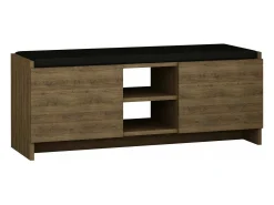 Hot Dmora Sapateira Dbarrec, Sapateira, Armário de entrada multiusos, Armário de calçado, 110x37h43 cm, Carvalho Castanho