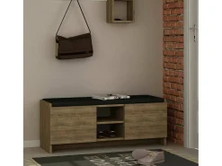 Hot Dmora Sapateira Dbarrec, Sapateira, Armário de entrada multiusos, Armário de calçado, 110x37h43 cm, Carvalho Castanho