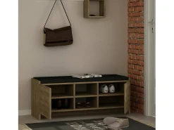 Hot Dmora Sapateira Dbarrec, Sapateira, Armário de entrada multiusos, Armário de calçado, 110x37h43 cm, Carvalho Castanho