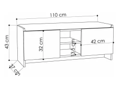 Hot Dmora Sapateira Dbarrec, Sapateira, Armário de entrada multiusos, Armário de calçado, 110x37h43 cm, Carvalho Castanho