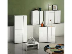 Sale Dmora Sapateira Dbenedycza, Sapateira móvel, ArmáriosOu de entrada multiuso, armário para calçado, Made in Italy, 91x33h115 cm, brilhante e Antracite Branco