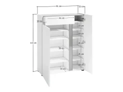 Sale Dmora Sapateira Dbenedycza, Sapateira móvel, ArmáriosOu de entrada multiuso, armário para calçado, Made in Italy, 91x33h115 cm, brilhante e Antracite Branco