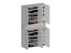 Hot Dmora Sapateira Dcancellier, Sapateira com 7 portas, Armário de entrada multifunções, 114x38h200 cm, Efeito larício Branco