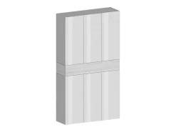 Hot Dmora Sapateira Dcancellier, Sapateira com 7 portas, Armário de entrada multifunções, 114x38h200 cm, Efeito larício Branco