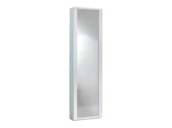 Sale Dmora Sapateira Dcandel, móvel de entrada multiuso com porta espelhada, sapateira moderna com 7 prateleiras, 100% Fabricado na Itália, 50x32hx182 cm, Branco