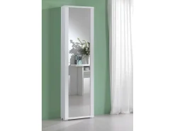 Sale Dmora Sapateira Dcandel, móvel de entrada multiuso com porta espelhada, sapateira moderna com 7 prateleiras, 100% Fabricado na Itália, 50x32hx182 cm, Branco