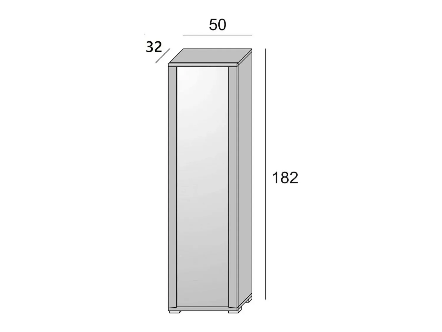 Móvel De Arrumação|Sapateira*Dmora Sapateira Dcandel, móvel de entrada multiuso com porta espelhada, sapateira moderna com 7 prateleiras, 100% Fabricado na Itália, 50x32hx182 cm, Branco e Cimento Cinzento claro / Branco