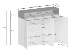 Dmora Sapateira Dcanestrell, Sapateira com 4 portas que economiza espaço,Armário de entrada multifuncional, 114x38h100 cm, com efeito larício^ Móvel De Arrumação|Sapateira
