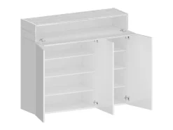 Dmora Sapateira Dcanestrell, Sapateira com 4 portas que economiza espaço,Armário de entrada multifuncional, 114x38h100 cm, com efeito larício^ Móvel De Arrumação|Sapateira