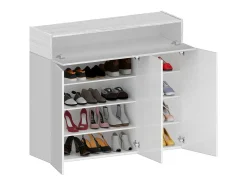 Dmora Sapateira Dcanestrell, Sapateira com 4 portas que economiza espaço,Armário de entrada multifuncional, 114x38h100 cm, com efeito larício^ Móvel De Arrumação|Sapateira
