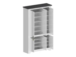 Dmora Sapateira Dchristense, Sapateira com 6 portas que economiza espaço, Armário de entrada multifuncional, 114x42h200 cm, Branco e Ardósia^ Móvel De Arrumação|Sapateira