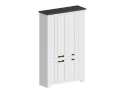 Dmora Sapateira Dchristense, Sapateira com 6 portas que economiza espaço, Armário de entrada multifuncional, 114x42h200 cm, Branco e Ardósia^ Móvel De Arrumação|Sapateira
