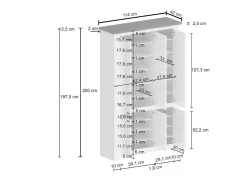 Dmora Sapateira Dchristense, Sapateira com 6 portas que economiza espaço, Armário de entrada multifuncional, 114x42h200 cm, Branco e Ardósia^ Móvel De Arrumação|Sapateira