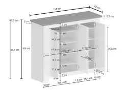 Dmora Sapateira Dcigarin, Porta-sapatos que economizam espaço com 3 portas, Armário de entrada multifuncional, 114x42h100 cm, Branco e Carvalho^ Móvel De Arrumação|Sapateira