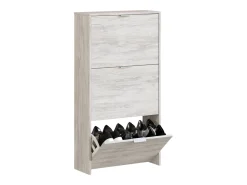 Móvel De Arrumação|Sapateira*Dmora Sapateira Dcosta, guarda-roupa com 3 portas sanfonadas, armário de dupla capacidade para até 18 pares de sapatos, 70x17h180 cm, Branco