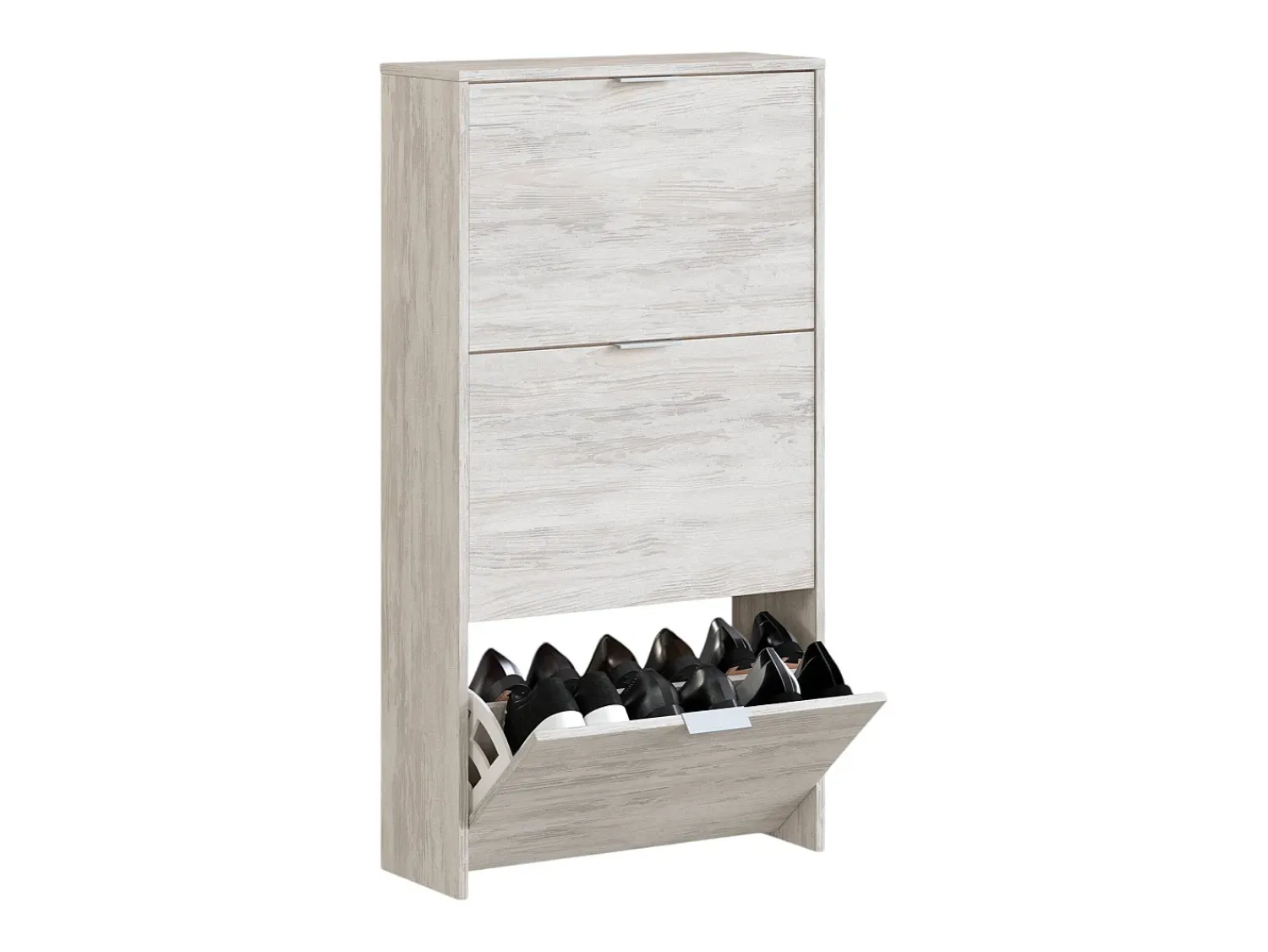 Móvel De Arrumação|Sapateira*Dmora Sapateira Dcosta, guarda-roupa com 3 portas sanfonadas, armário de dupla capacidade para até 18 pares de sapatos, 70x17h180 cm, Branco