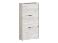 Móvel De Arrumação|Sapateira*Dmora Sapateira Dcosta, guarda-roupa com 3 portas sanfonadas, armário de dupla capacidade para até 18 pares de sapatos, 70x17h180 cm, Branco
