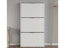 Móvel De Arrumação|Sapateira|Dmora Sapateira Dcosta, guarda-roupa com 3 portas sanfonadas, armário de dupla capacidade para até 18 pares de sapatos, 70x17h180 cm, brilhante Branco