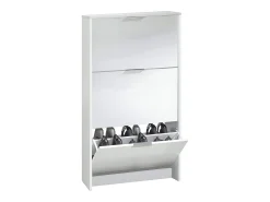 Móvel De Arrumação|Sapateira|Dmora Sapateira Dcosta, guarda-roupa com 3 portas sanfonadas, armário de dupla capacidade para até 18 pares de sapatos, 70x17h180 cm, brilhante Branco