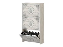 Móvel De Arrumação|Sapateira|Dmora Sapateira Dcosta, guarda-roupa com 3 portas sanfonadas, armário de dupla capacidade para até 18 pares de sapatos, 60x22h113 cm, antigo Branco