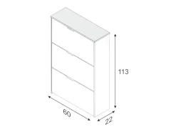 Dmora Sapateira Dcosta, Sapateira com 3 portas sanfonadas, Armário de dupla capacidade para até 18 pares de sapatos, 70x17h180 cm, Carvalho^ Móvel De Arrumação|Sapateira