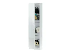 Dmora Sapateira Dcozzol, Sapateira alta com 1 porta, Sapateira moderna, Armário de entrada com espelho, 50x22h180 cm,^ Móvel De Arrumação|Sapateira
