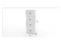 Móvel De Arrumação|Sapateira|Dmora Sapateira Ddelig, Armário multiuso com 4 portas, Sapateira de entrada, 100% Fabricado na Itália, 71x27h162 cm, brilhante Branco