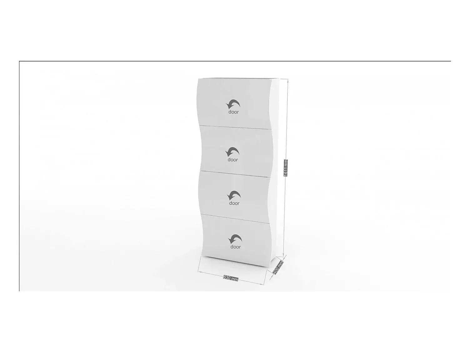 Móvel De Arrumação|Sapateira|Dmora Sapateira Ddelig, Armário multiuso com 4 portas, Sapateira de entrada, 100% Fabricado na Itália, 71x27h162 cm, brilhante Branco