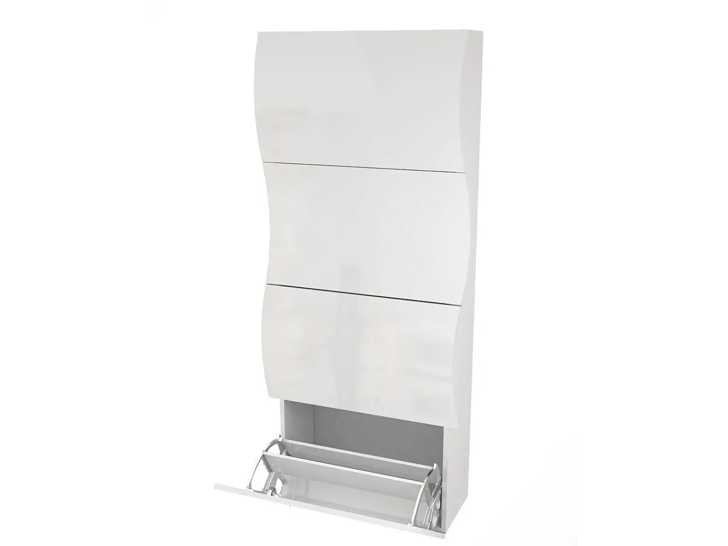 Móvel De Arrumação|Sapateira|Dmora Sapateira Ddelig, Armário multiuso com 4 portas, Sapateira de entrada, 100% Fabricado na Itália, 71x27h162 cm, brilhante Branco