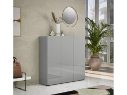 Outlet Dmora Sapateira Ddickman, Sapateira, Armário de entrada multiuso, Armário para calçado, Made in Italy, 120x34h115 cm, Cinza Cinzento