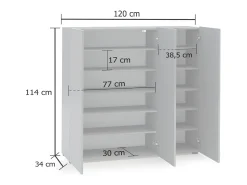 Outlet Dmora Sapateira Ddickman, Sapateira, Armário de entrada multiuso, Armário para calçado, Made in Italy, 120x34h115 cm, Cinza Cinzento