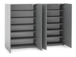 Outlet Dmora Sapateira DDilorenz, Armário de sapatos, Armário de entrada multiusos, Armário de calçado, Made in Italy, 160x34h115 cm, Cinza Cinzento