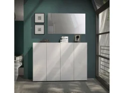 Dmora Sapateira Ddilorenz, Sapateira, Armário de entrada multiuso, Armário para calçado, Made in Italy, 160x34h115 cm, brilhante^ Móvel De Arrumação|Sapateira