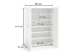 Móvel De Arrumação|Sapateira*Dmora Sapateira Ddimolfett, Armário de sapatos, Armário de entrada multiusos, Armário de calçado, Made in Italy, 80x34h115 cm, brilhante Branco